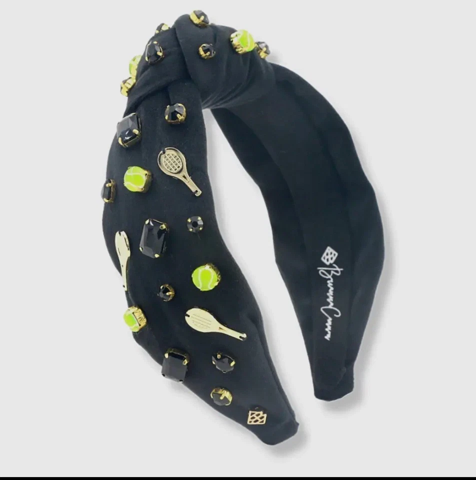 Diadema de tenis Brianna Cannon adornada negra Foto 1 de 3