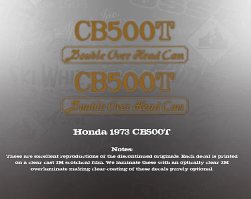 HONDA 1973 CB500 CB500T SIDE COVER DECALS GRAPHICS - Image 1 of 1