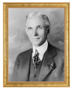 Fotografía de Henry Ford en marco dorado envejecido - Imagen 1 de 1