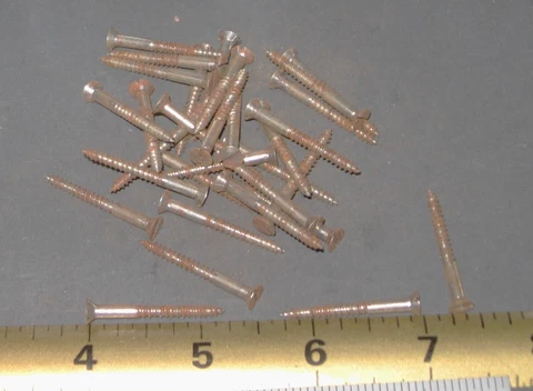 30 Vintage #5 X 1-1/4" Steel Flat Slotted Head NOS unused Cover