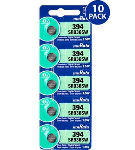 Murata 394 (SR936SW) Silver Oxide Watch Battery (10 Count) - Replaces Sony 394 - Picture 1 of 8