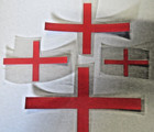 IRON ON St Georges Cross for white sport shirts - in various sizes FREE POST
