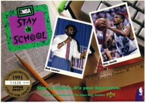 1991 Upper Deck Stay in School 5x7 commemorative card Bob Lanier Otis Smith RARE - Picture 1 of 1