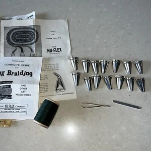 VTG 14 NU-FLEX Rug-A-Day Braiding Kit Cloth Folders W/Lacer & Thread Booklets - Picture 1 of 8