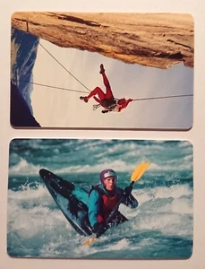 2 tarjetas telefónicas tarjeta de valor telefónico tarjeta de colección 5 EUR Freeclimbing kayak de aguas bravas - Imagen 1 de 6