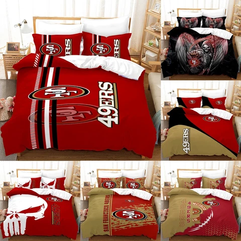 San Francisco 49ers Bedding Sets 3 Pieces Cotton Blend Duvet Cover Pillowcase Cover