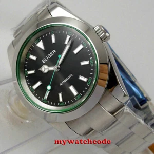 40mm BLIGER Explorer black dial PT5000 NH35A Sapphire Glass Automatic Mens Watch - Picture 1 of 14