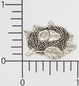 36164 4 Stck. Matt Silber Oxidiert Vogelnest Charm Schmuck Fundstücke ANGEBOT - Bild 1 von 1