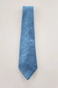 Vtg WEMLO by Wembley Men's BLUE Necktie Blue Black Grey Suit 56" L  4" W - Picture 1 of 6