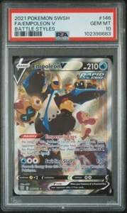 EMPOLEON V 146/163 | PSA 10 | Battle Styles Graded Full Art Pokémon Card - Picture 1 of 2