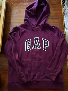 NWOT Gap Kids Girl's Logo Hoodie Sweatshirt Deep Purple Medium 8 - Picture 1 of 2