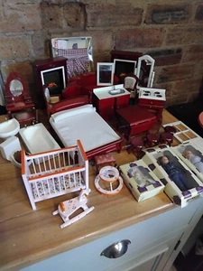 dolls house furniture people bundle all rooms nursery 1/12 scale - Picture 1 of 15