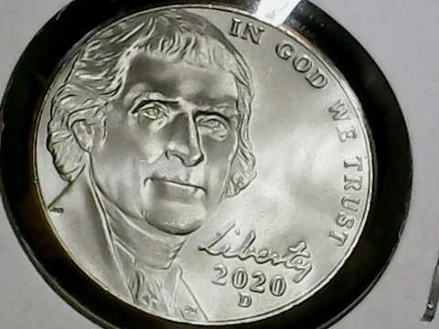 2020 D Jefferson Nickel 5C Brilliant Uncirculated BU US Coin Cover