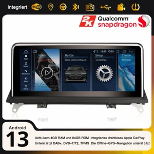 Autoradio 10,25" IPS Android 14 DAB+ CarPlay Navi BMW X5 E70 X6 E71 CIC Qualcomm - Foto 1 di 24