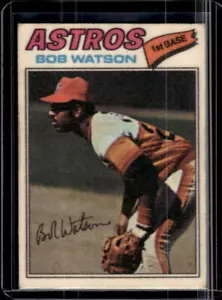 1977 Topps Cloth Stickers #51a Bob Watson - Picture 1 of 2