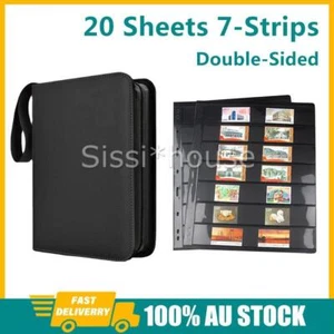 Stamp Album Stock, 20 Sheets 7 Strip Pages, Storage Capacity 9 Binder Holes NEW - Picture 1 of 14