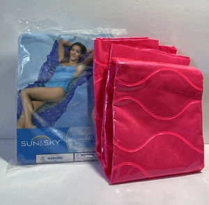2 - Colchón Sun & Sky Wave piscina flotador 85” X 33” 1 azul y 1 rosa - Imagen 1 de 6