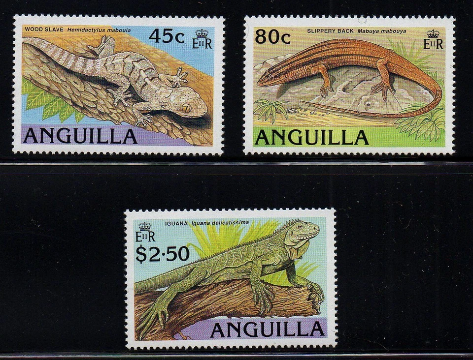 ANGUILA, SCOTT # 773-775, MNH JUEGO DE 3 LIZRADS VARIOS, AÑO 1989 Foto 1 de 1
