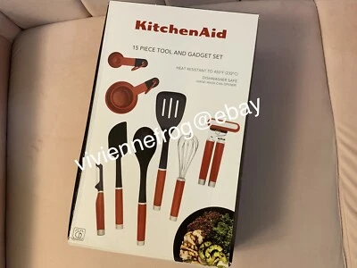 KITCHENAID KITCHEN AID 15 PIECE TOOL AND GADGET SET IN RED BRAND NEW RARE - Image 1 of 4