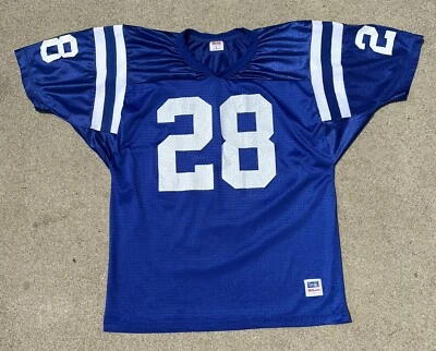 Camiseta de fútbol americano grande vintage de los 90 Indianapolis Colts Marshall Faulk Wilson NFL Foto 1 de 4