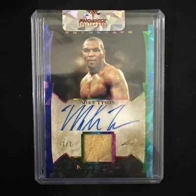 MIKE TYSON Memorabilia Patch Auto 7/7 2022 Leaf In The Game Used Sports BK - Image 1 of 2