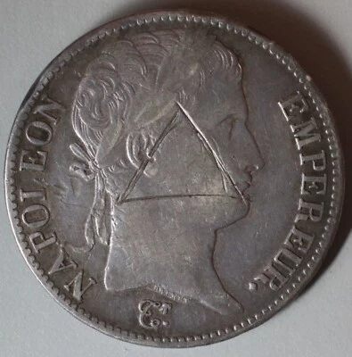 1812 France 5 Franc - Graffiti - Better Grade Early Silver Crown - Lot 157a - Image 1 of 2