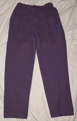 Pantalones Sag Harbor 100 % lana para mujer talla 12 forrados plisados pantalones púrpura ciruela Foto 1 de 4