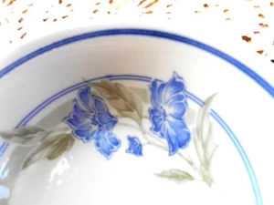 Hibiscus EIT Blue Floral English Dinnerware 6 Cereal Bowls 6" W x 2" T Free Ship - Picture 1 of 3