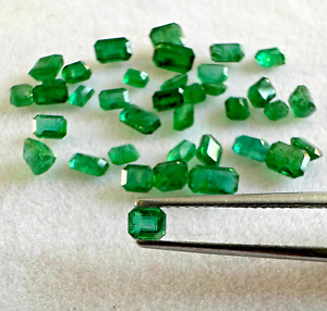 37Pcs Natural Zambian Emerald Cut 2x3 To 3x6MM Lot Genuine Loose Gemstone #4