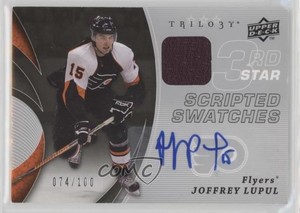 2008-09 Upper Deck Trilogy Scripted 3rd Star Swatches /100 Joffrey Lupul Auto