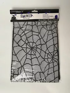Halloween Black Lace Table Cover Decoration-Spider Web 39”x30” New in pkg. - Picture 1 of 2