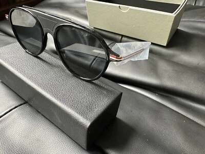 Gafas de sol Thom Browne Aviator mate negro dorado pálido metal gris TB-809-A-BLK-GLD Foto 1 de 4