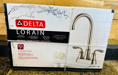 Delta Lorain Stainless Double Handle Deck-mount Bar and Prep Kitchen Faucet - Image 1 of 2