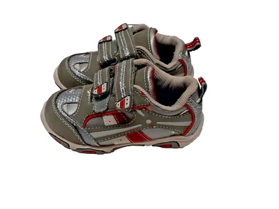 Tênis Jumping Beans masculino cinza vermelho infantil tamanho 7 - Imagem 1 de 4