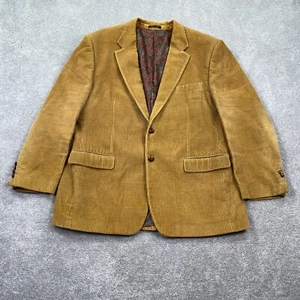 L.L.Bean Men's Corduroy Tailored Fit Single Breasted Blazer Jacket Size 46R Gold - Picture 1 of 11