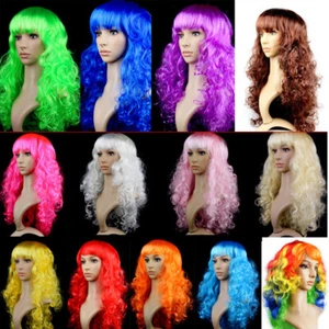 Lady Long Curly Wig Fashion Cosplay Costume Hair Anime Full Wavy Party Dress Wig - Picture 1 of 25