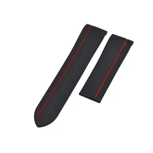22mm Red Line Black Rubber Watch Strap For Rado HyperChrome - Picture 1 of 6
