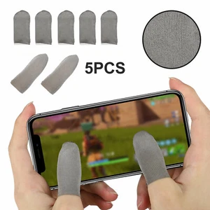 5Pcs Screen PUBG Gaming Finger Sleeve Game Controller Mobile Sweatproof Gloves - Picture 1 of 8