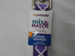 Correa grande para perro Petmate mezcla/combinación 6 pies cachemira/púrpura de dos lados/gancho a presión cromado - Imagen 1 de 7