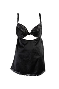 Urban Intimates Plus Size Black Lace Inset Babydoll 1X - Picture 1 of 3