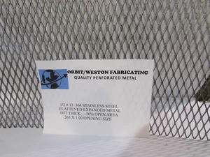 ==1/2 #13 HEAVY DUTY 304 STAINLESS FLATTENED EXPANDED METAL--12" X 18"= - Picture 1 of 7