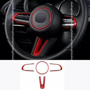 For Mazda CX-30 2020-2022 Glossy Red Inner Steering Wheel decor frame Cover Trim - Bild 1 von 6