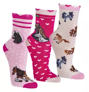 Calcetines Para Niños, Con Diseño En Paquete De 3, Romántico Caballos - Bild 1 von 3