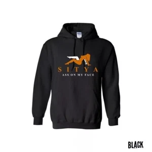Sit On My Face Funny Hoodie - Casual Long Sleeve Pullover for Bold Humor Lovers - Picture 1 of 4