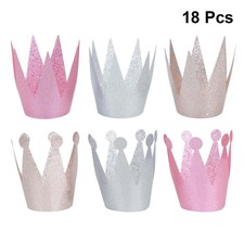 18pcs Glitter Birthday Crown Hats Party Favors Crowns for Kids Adults