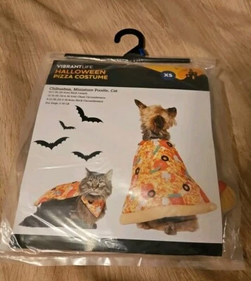 Mascota Halloween Disfraz Gato/SM Perro "Rebanada de Pizza" Tan Lindo, Xs 5-10 Lb Foto 1 de 4