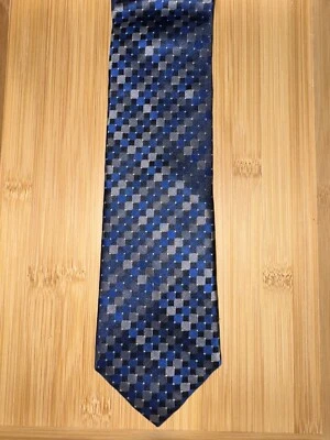 Alexander Julian Colours Blue Geometric Silk Tie - 58L 3.25W - Image 1 of 2