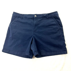 GLORIA VANDERBILT Cotton Shorts Womens 16 Short Navy Pockets Outdoors Beachy - Picture 1 of 11