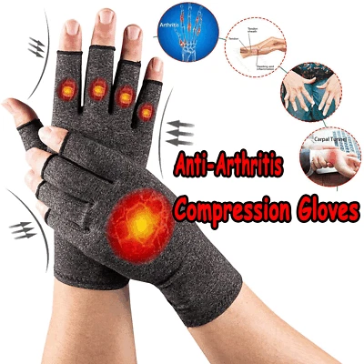 Arthritis Medical Gloves Compression Copper Pain Relief Hand Wrist Support Brace - Image 1 of 4