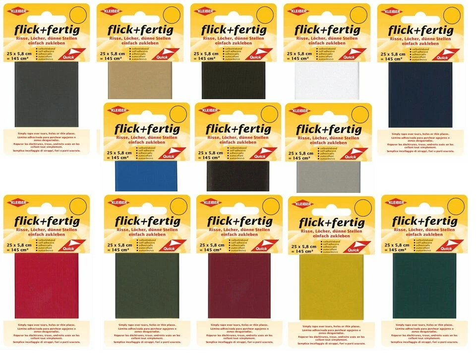 Kleiber flick + fertig Klebeflicken selbstklebend Flicken f. schnelle Reparatur  - Bild 1 von 1